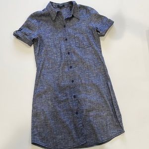 Theory linen blend dress in blue